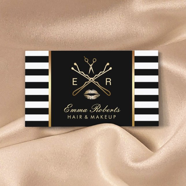 Makeup Artist Hair Stylist Modern Strip Visitenkarte (Von Creator hochgeladen)
