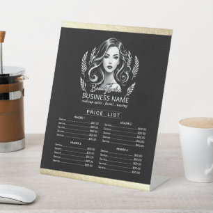 Makeup Artist Hair Stylist Moderne schwarze Preisl Sockelschild