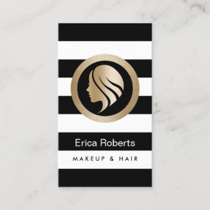 Makeup Artist Hair Stylist Modernes Gold Girl Icon Visitenkarte