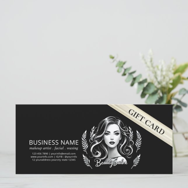 Makeup Artist Hair Stylist Modernes Schwarz-weißes (Stehend Vorderseite)