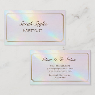 Makeup Artist Hair Stylist Opal Holographic Visitenkarte