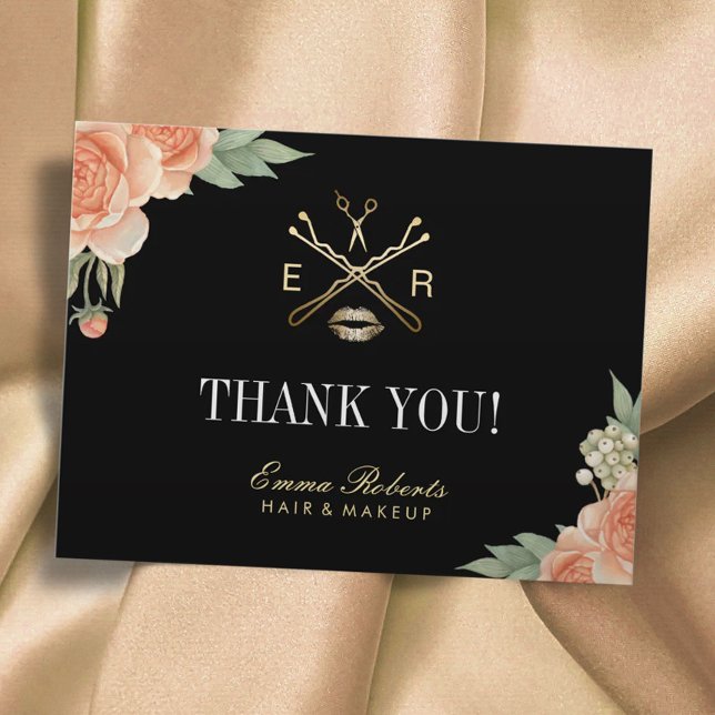 Makeup Artist Hair Stylist Salon Floral Vielen Dan Postkarte (Von Creator hochgeladen)