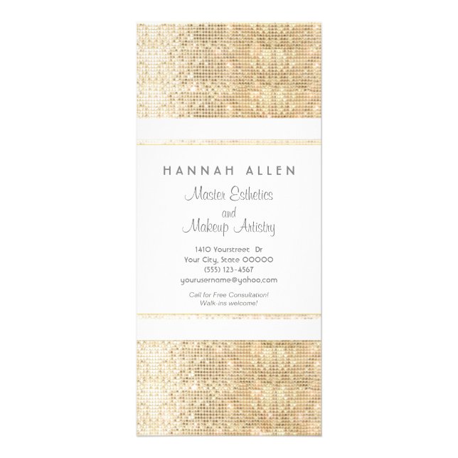 Makeup Artist Imitate Gold Sequins Rack Card Werbekarte (Vorne)