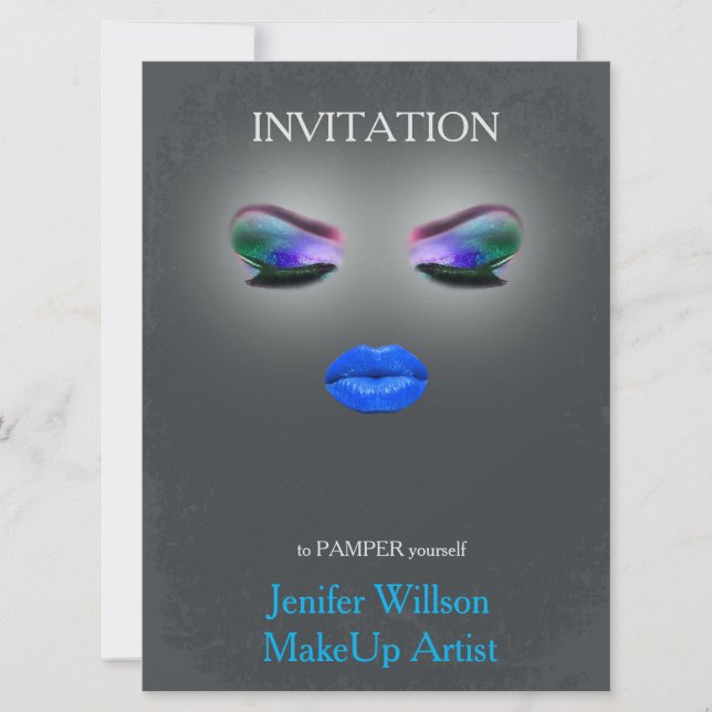 Makeup Artist Invitation Einladung (Vorderseite)