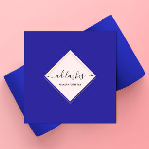 Makeup Artist Lash Beauty Studio Pink Blue Quadratische Visitenkarte