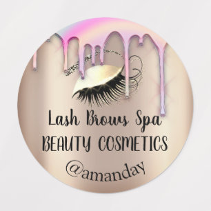 Makeup Artist Lash Brows Custom Logo Gold Tropfen Etiketten