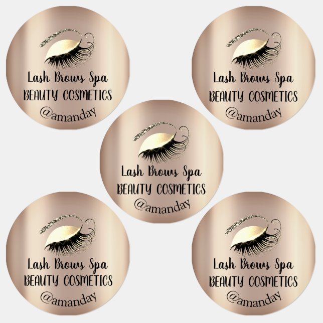 Makeup Artist Lash Brows Custom Logo Golg Etiketten (Gruppe)