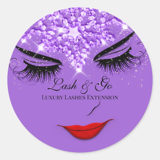 Makeup Artist Lash Extension Lips Runder Aufkleber (Vorderseite)