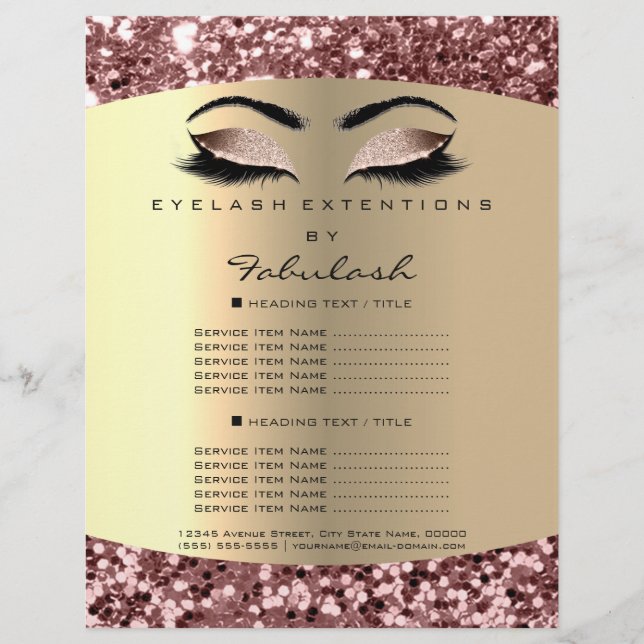 Makeup Artist Lash Extension Rose Gold Flyer Preis (Vorne)