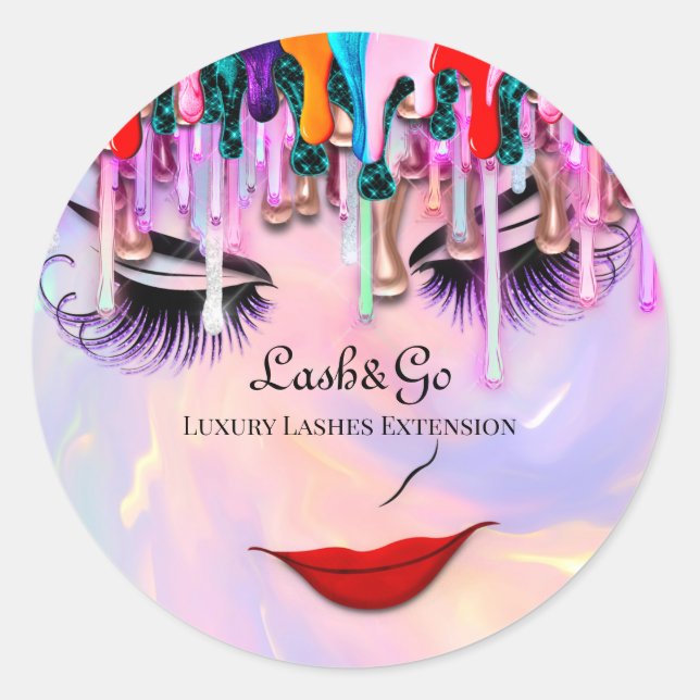Makeup Artist Lash Extension Tropfens Princess Runder Aufkleber (Vorderseite)