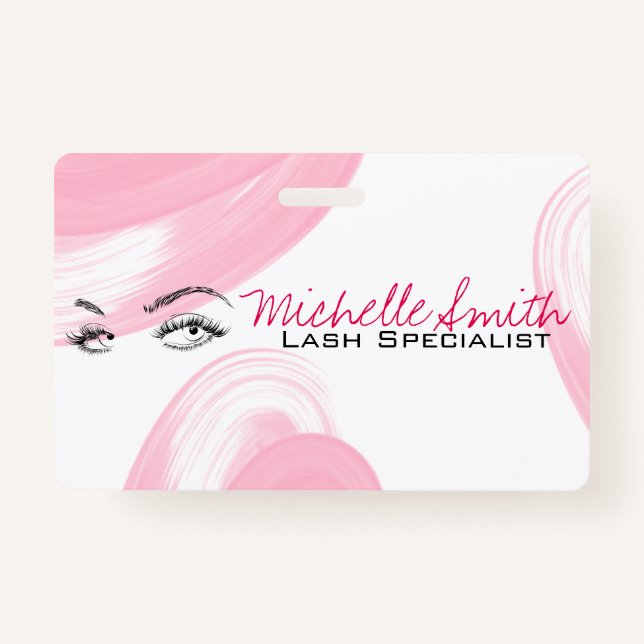 Makeup Artist Lash Extensions Lashes Pink Ausweis (Vorderseite)