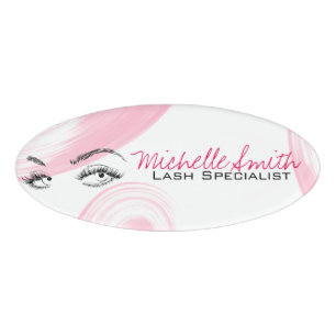 Makeup Artist Lash Extensions Lashes Pink Namenschild