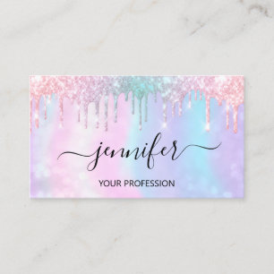 Makeup Artist Lash Hair Nail Holograph Tropfen VIP Visitenkarte