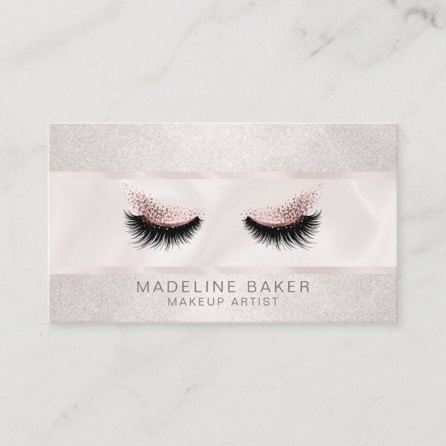 Makeup Artist Lash Lashes Schönheitskosmetik Visitenkarte (Vorderseite)