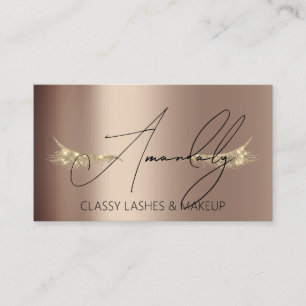Makeup Artist Lash QR LOGO Microblade Gold Rose Visitenkarte