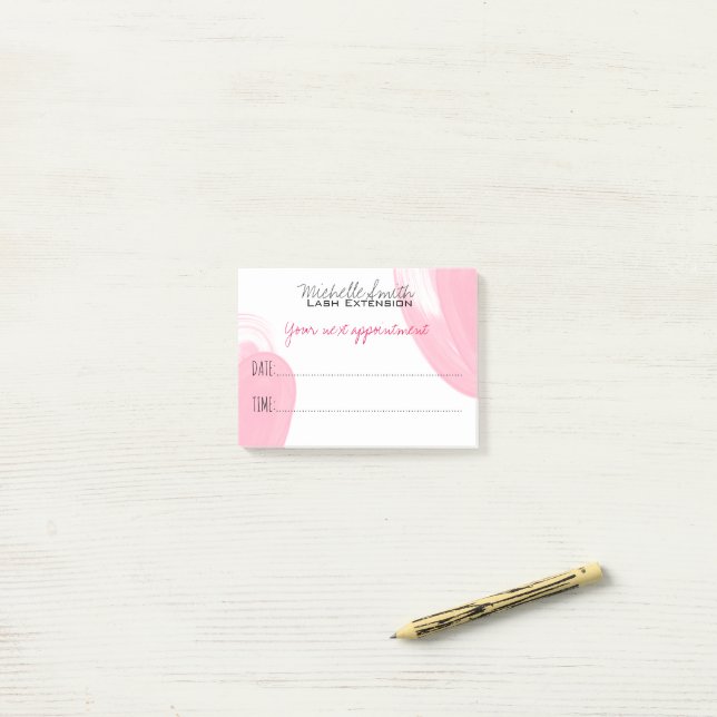 Makeup Artist Lash Verlängerung nächsten Termin Post-it Klebezettel (Auf Schreibtisch)
