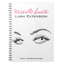 Makeup Artist Lashes braun Schwarz und Weiß einfac Notizblock
