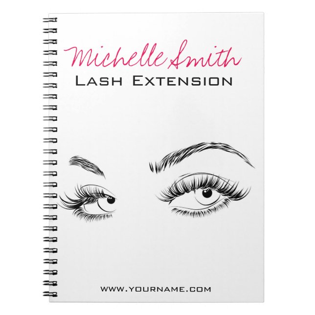 Makeup Artist Lashes braun Schwarz und Weiß einfac Notizblock (Vorderseite)
