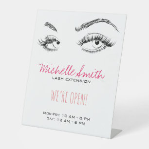 Makeup Artist Lashes braun Schwarz und Weiß einfac Sockelschild