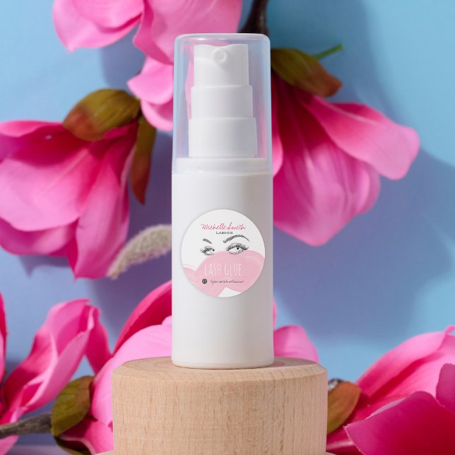 Makeup Artist Lashes Brow Black Pink Lash Kleber Runder Aufkleber (Von Creator hochgeladen)