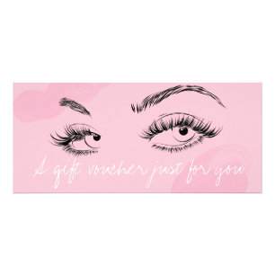 Makeup Artist Lashes Brows Pink Gift Voucher Werbekarte