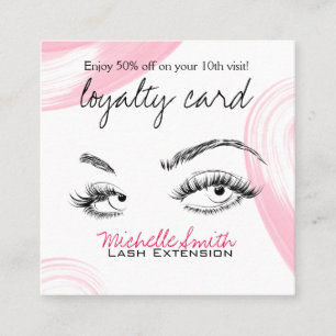 Makeup Artist Lashes Brows White Loyalty Card Terminkarte