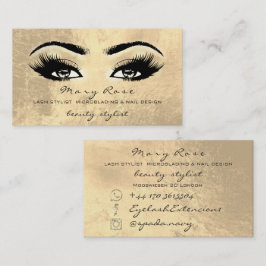 Makeup Artist Lashes Erweiterung Gold Visitenkarte
