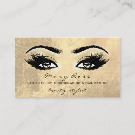 Makeup Artist Lashes Erweiterung Gold Visitenkarte