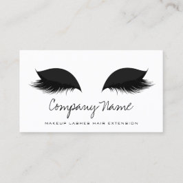 Makeup Artist Lashes Extension Schwarz-weiß Terminkarte