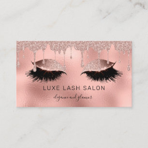 Makeup Artist Lashes Glitzer Rose Gold Shimmer Visitenkarte