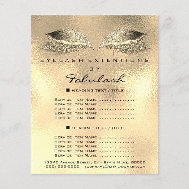 Makeup Artist Lashes Golden Flyer 1 Preise (Vorne)