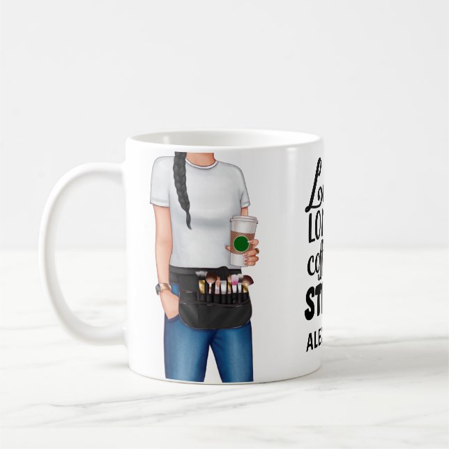 Makeup Artist Lashes lange Personalisierte Zitate Kaffeetasse (Links)