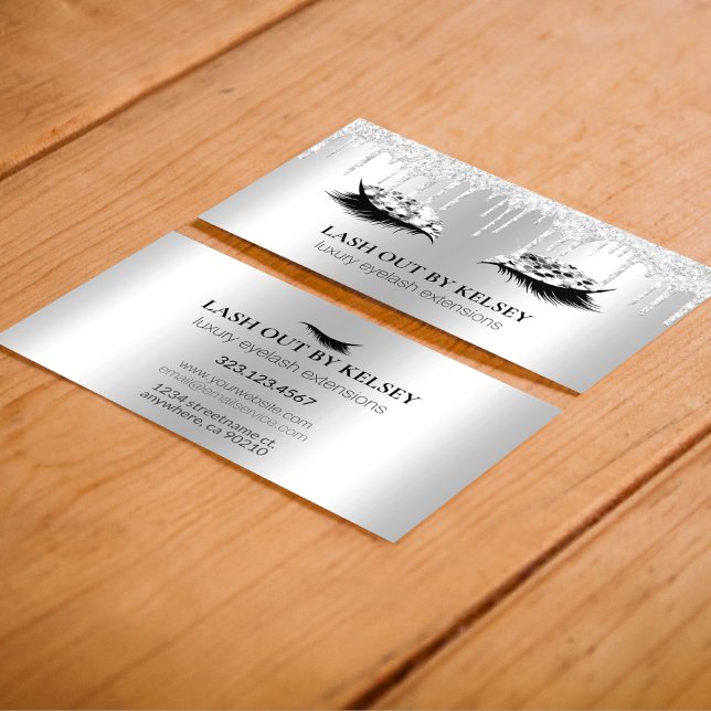 Makeup Artist Lashes Platinum Glitzer +Silver Trop Visitenkarte (Von Creator hochgeladen)