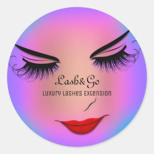 Makeup Artist Lashes Produkt Red Ombre Glam Runder Aufkleber