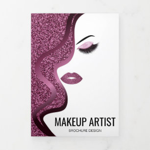 Makeup artist   Lashes Salon   Friseursalon Dreifach Gefaltete Karte