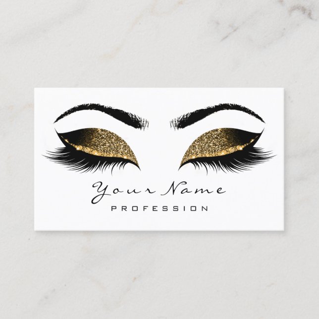 Makeup Artist Lashes White Gold Appointing Card Terminkarte (Vorderseite)