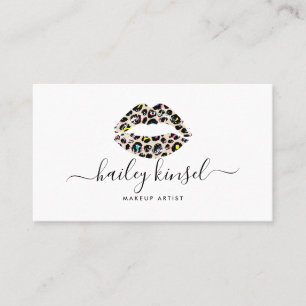 Makeup Artist Leopard Lip Visitenkarte