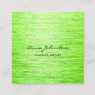 Makeup Artist Lime Green Brushmetalle Quadratische Visitenkarte