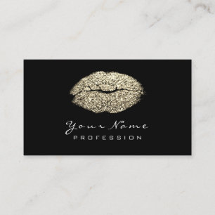 Makeup Artist Lips Sepia Gold Lipstick Glitzer Visitenkarte