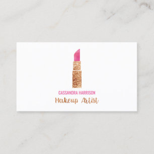 Makeup Artist Lipstick Wasserfarbenfolge Elegant Visitenkarte