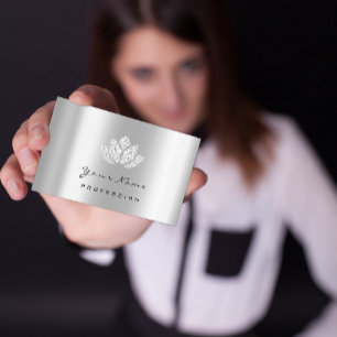 Makeup Artist Lotus Mandala Diamond Silver Crystas Visitenkarte