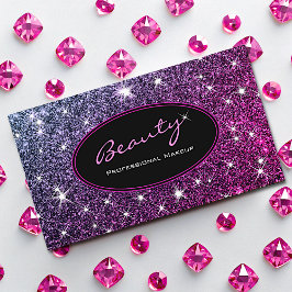 Makeup Artist Luminous Pink Lila Ombre Glitzer Visitenkarte