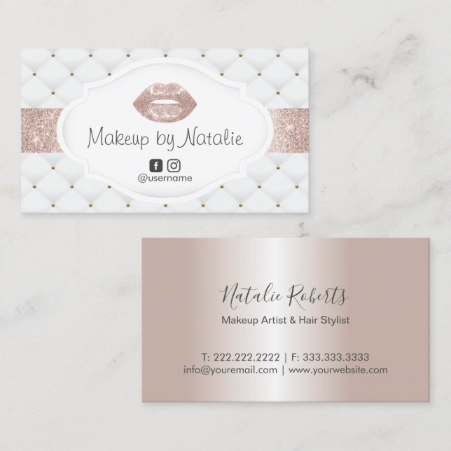 Makeup Artist Luxe Rose Livio Vacchini Gebäudes Visitenkarte (Vorne/Hinten)