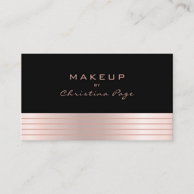 Makeup Artist Luxury Rose Gold Ombre & Black Visitenkarte (Vorderseite)