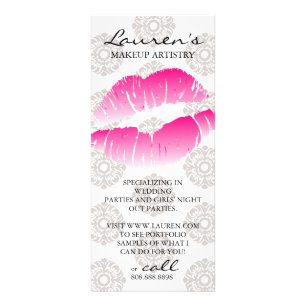 Makeup Artist Marketing Cards Schöne Lifte Rosa Werbekarte