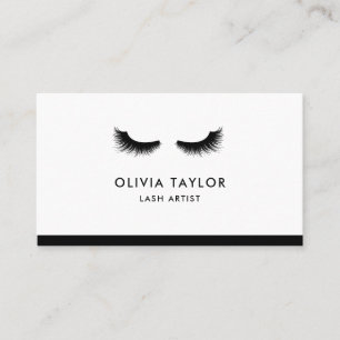 Makeup Artist Minimalistisch Elegant Schwarz und W Visitenkarte