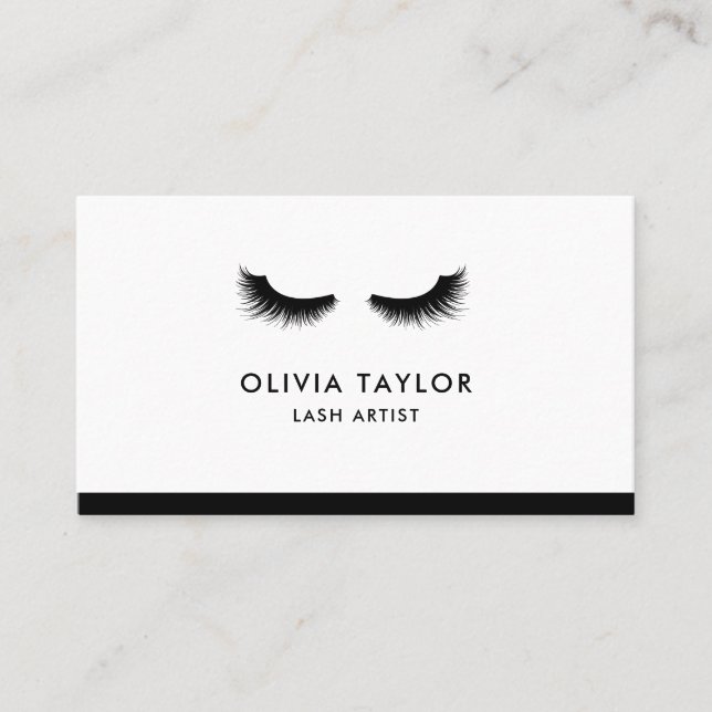 Makeup Artist Minimalistisch Elegant Schwarz und W Visitenkarte (Vorderseite)