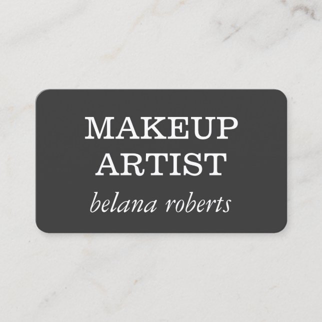 Makeup Artist Minimalistisch (grau / weiß) Visitenkarte (Vorderseite)