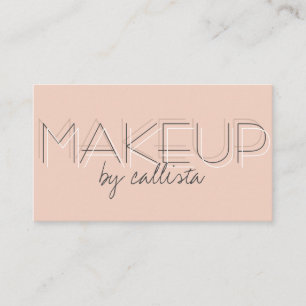Makeup Artist Minimalistisch Pink Black Typografy Visitenkarte
