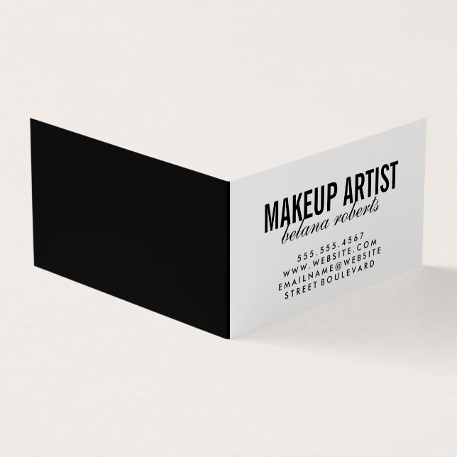 Makeup Artist Minimalistisch / (schwarz / weiß) Visitenkarten (Vorderseite)